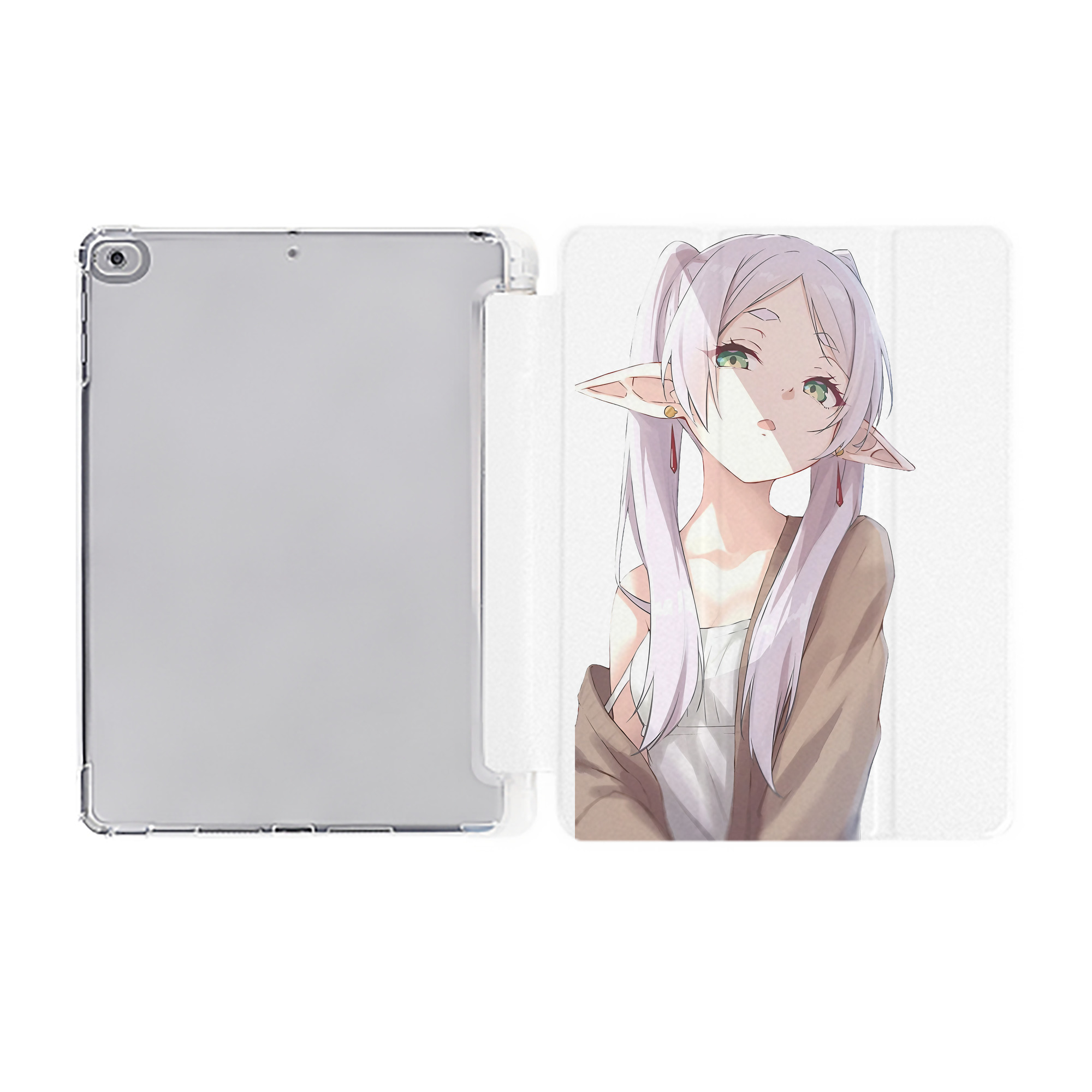 （画像用） 葬送のフリーレン Frieren IPad ケース ペン収納付き 三つ折りスタンド PUレザー×シリコン 対応機種9.5/10.5/10.9インチ